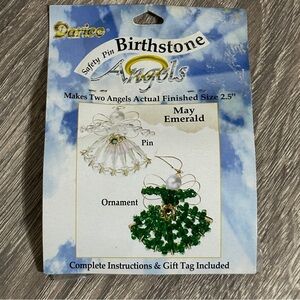 Safety Pin Angel Ornament Kit Darice Birthstone May Emerald 2.5" New